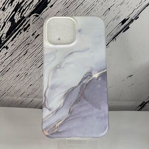 Marble Look iPhone Case-13 Pro Max-Gray with Silver